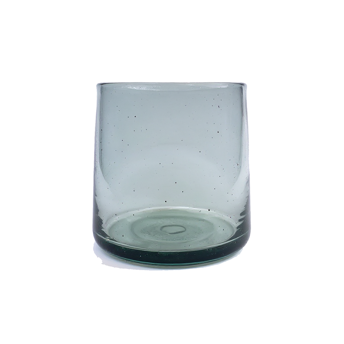 Tube Short Tumbler by TIBA-TIBA – sustainable, unique, hand-blown in Bali grey coloured glass for tropical cocktails.