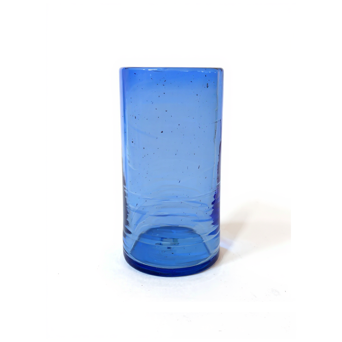 Blue glass Tube Tall Tumbler by TIBA-TIBA – organic shaped, hand-blown, recycled blue glassware made in Bali. 