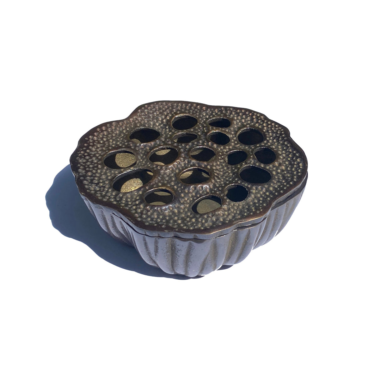 Lotus Pod Ashtray by TIBA-TIBA – Natural bronze finish unique ashtray, paperweight, incense burner décor piece