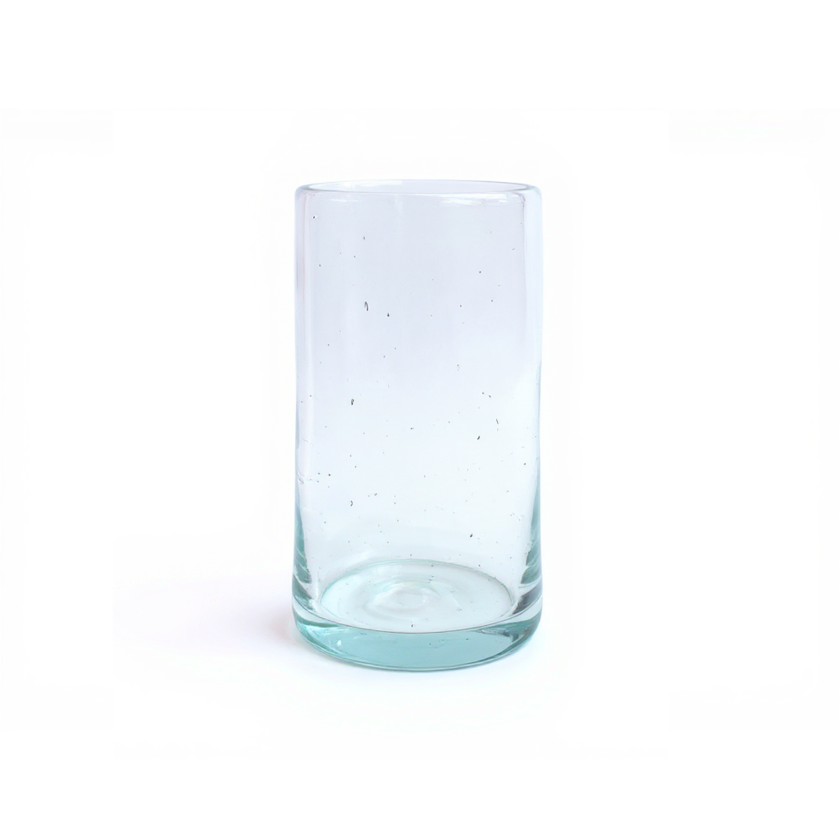 Clear recycled glass Tube Tall Tumbler – hand-blown sustainable glassware by TIBA-TIBA, perfect for modern table settings.