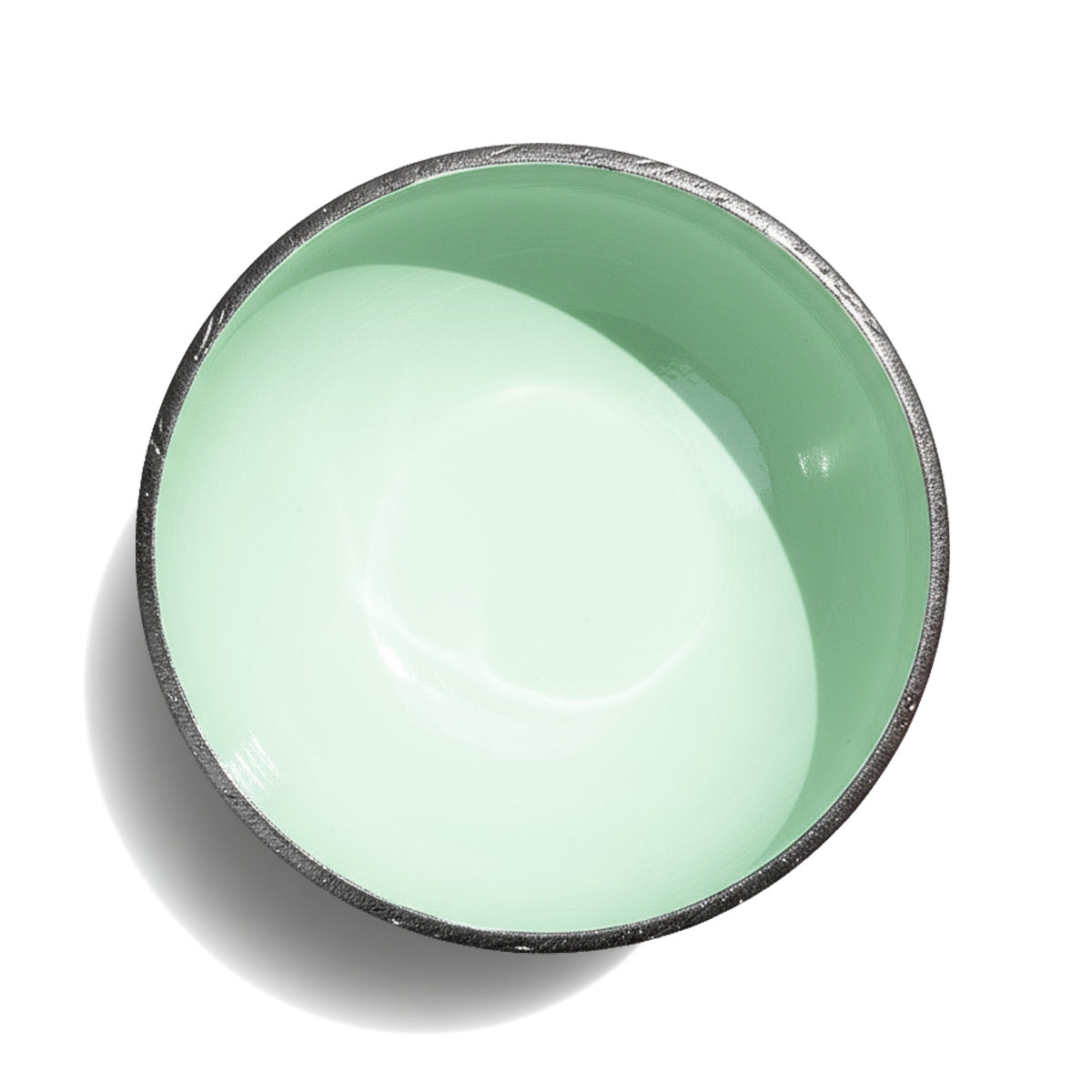 Dots Coloured Coconut Bowls by TIBA-TIBA – Mint green coloured coconut bowl, made in Indonesia, sustainable design dishes, top view