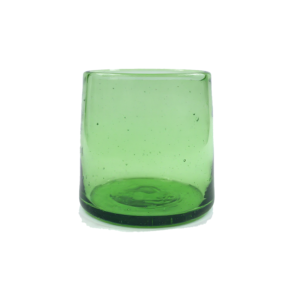 Tube Short Tumbler by TIBA-TIBA – sustainable, hand-blown in Bali green coloured glassware for tropical tables.