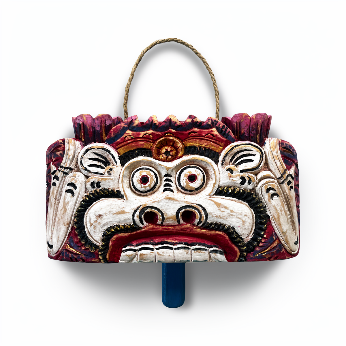 Lonceng Sapi Cowbell by TIBA-TIBA – 
Solid Mahogany Balinese artisan cowbell, outdoor hanging decoration with monkey king design 