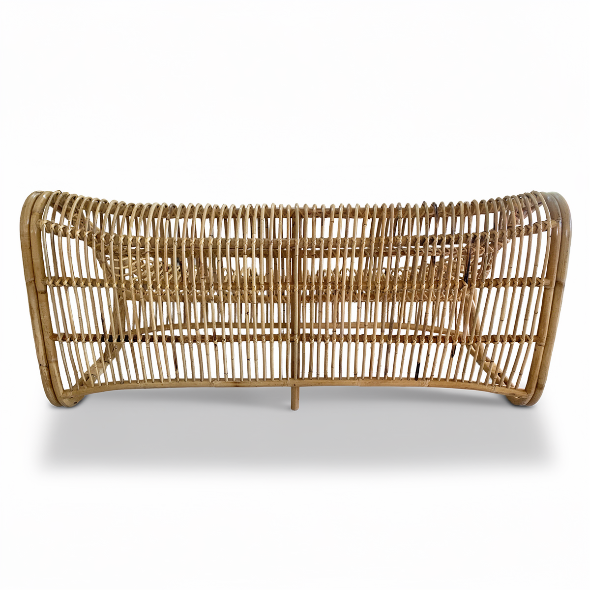 Bucket 2-Seater Sofa by TIBA-TIBA – Modern rattan sofa with organic sculptural curved frame rear view 