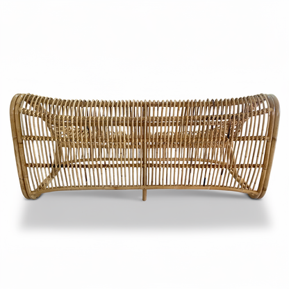 Bucket 2-Seater Sofa by TIBA-TIBA – Modern rattan sofa with organic sculptural curved frame rear view 