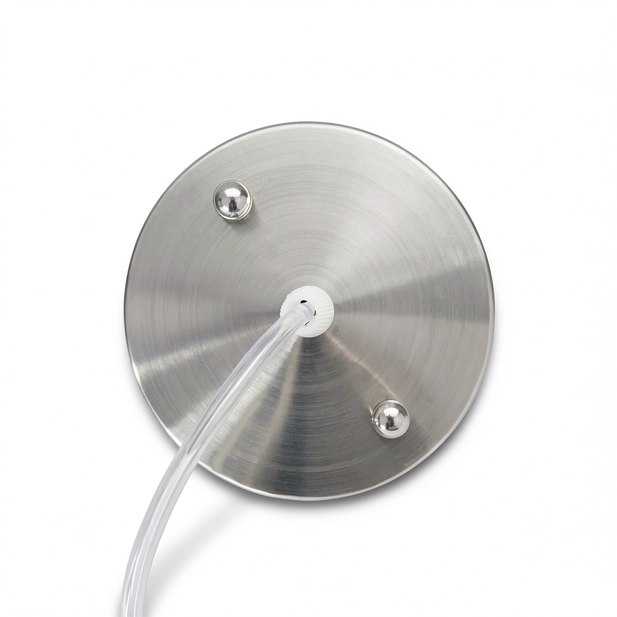 Keong Pendant Lamp by TIBA-TIBA - Stainless steel ceiling canopy with clear cable