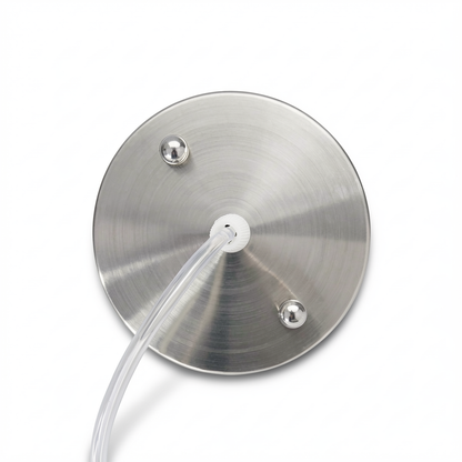 Keong Pendant Lamp by TIBA-TIBA - Stainless steel ceiling canopy with clear cable