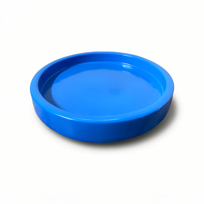 Tatakan plant saucer by TIBA-TIBA – sky blue high-gloss glazed ceramic plant tray. 