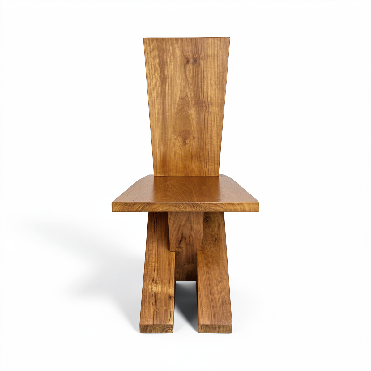 Zag-Zig Chair by TIBA-TIBA – minimalist Japanese teak chair cut from a single plank of wood.  