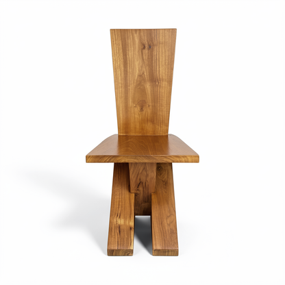 Zag-Zig Chair by TIBA-TIBA – minimalist Japanese teak chair cut from a single plank of wood.  
