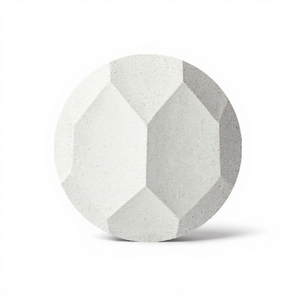 Jetty Side Table by TIBA-TIBA — sculptural white stone texture of geometric hexagons part of the modern tropical furniture collection.