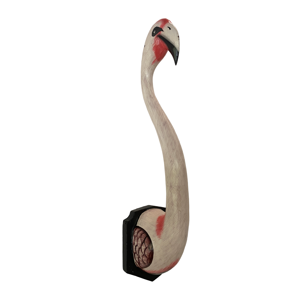 Flamingo Bird Bust by TIBA-TIBA  – hand-painted pink and white flamingo tropical wall decor.